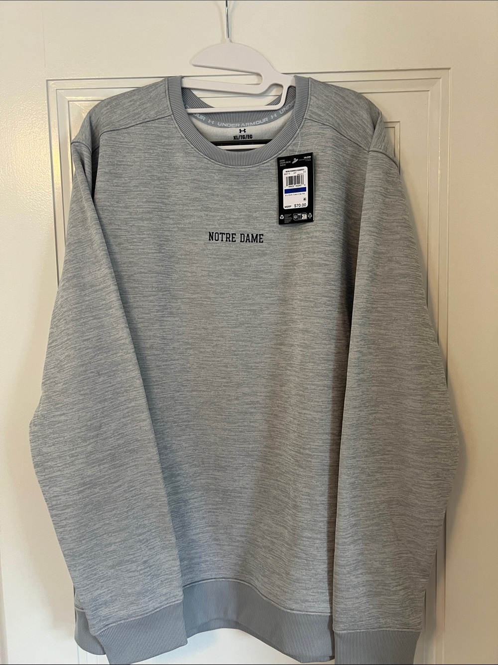 Under Armour Gray Crewneck Sweatshirt - Notre Dame